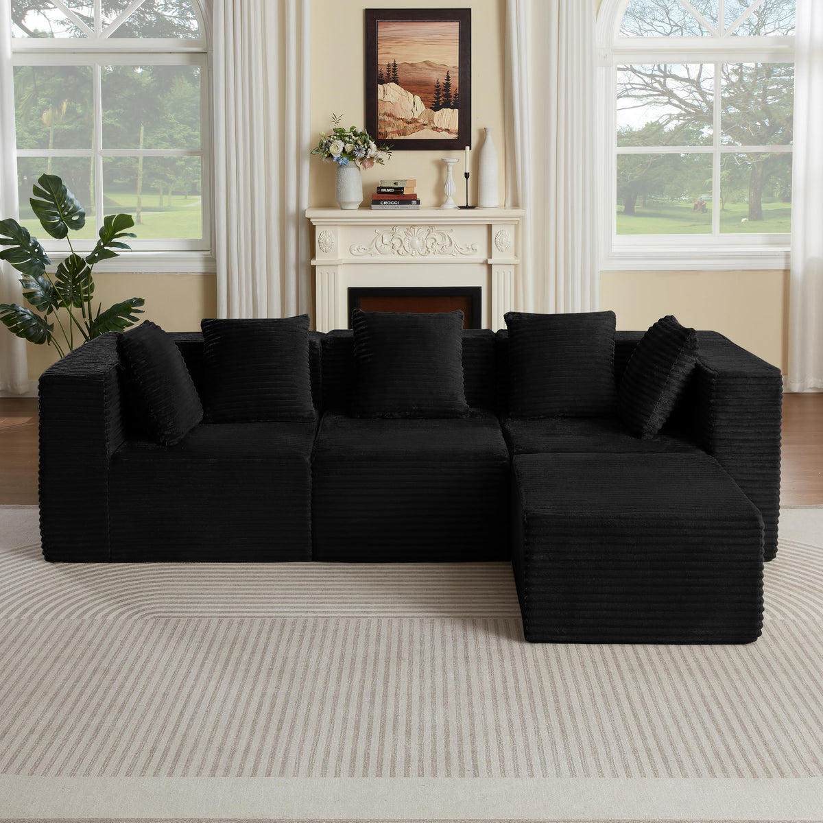 100.39" Modular Sectional Sofa with Flexible Layout, No Assembly Required