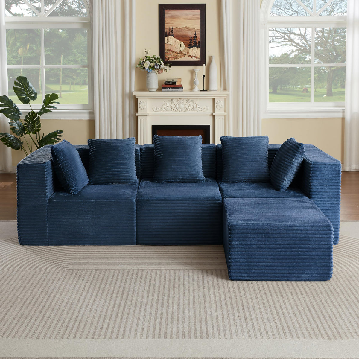100.39" Modular Sectional Sofa with Flexible Layout, No Assembly Required