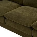 100" Modular Sectional Sofa, L Shape Cloud Couch with 1 Movable Ottoman, Comfy Chenille Deep Seat Sofa with Soft Pillows for Living Room Apartment