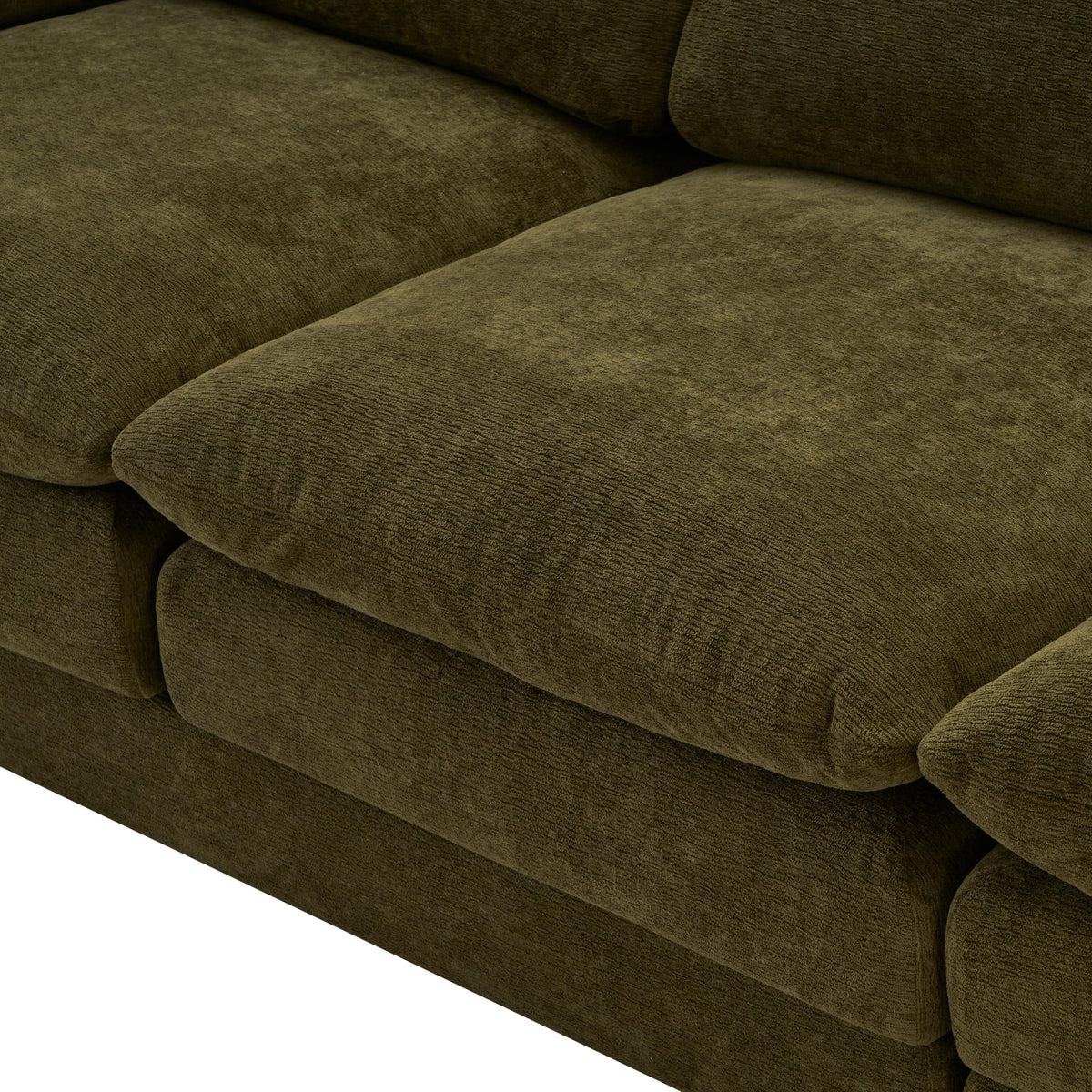 100" Modular Sectional Sofa, L Shape Cloud Couch with 1 Movable Ottoman, Comfy Chenille Deep Seat Sofa with Soft Pillows for Living Room Apartment