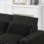 126 inch Corduroy with Cup Holder Super Large L Shaped Sofa, Movable Footrest, Four Waist Pillows and Four Back Cushion, with USB Port and Type C Port