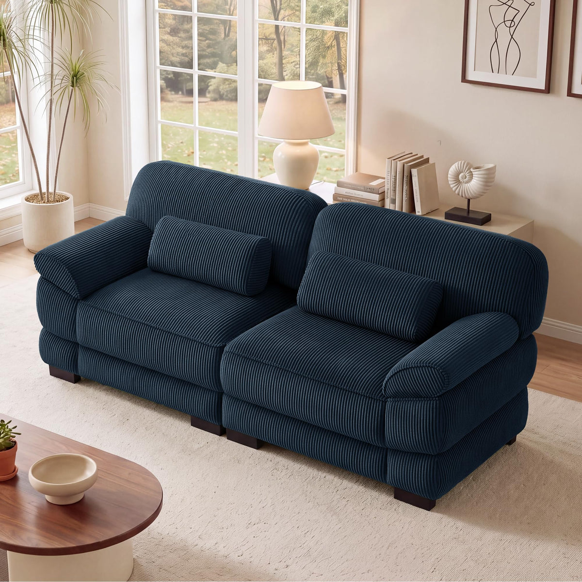 132'' Modular Sectional Sofa, 6-seat U-Shaped Cloud Couch for Living Room