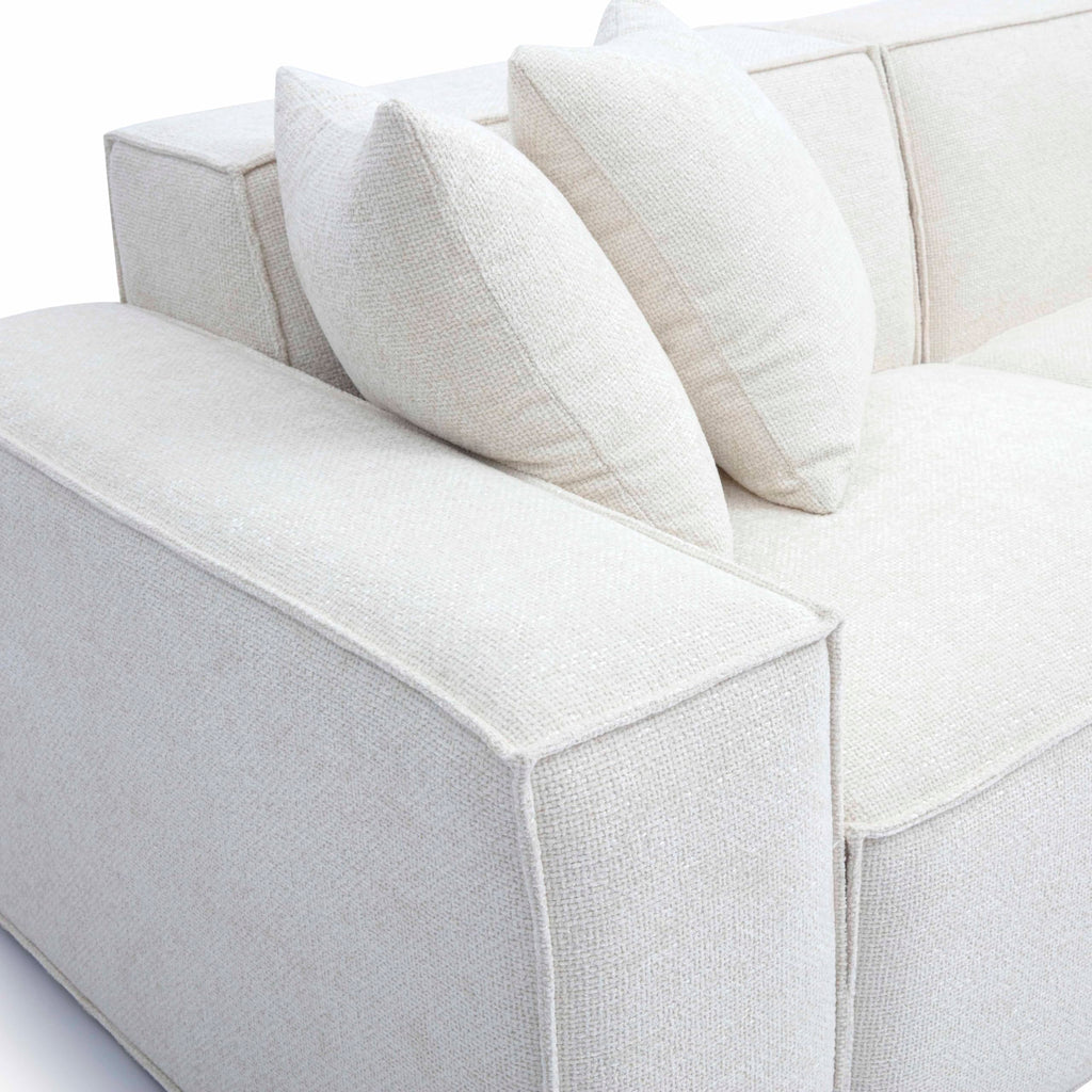 Tov Furniture Mindy Cream Chenille Basketweave Modular Sofa