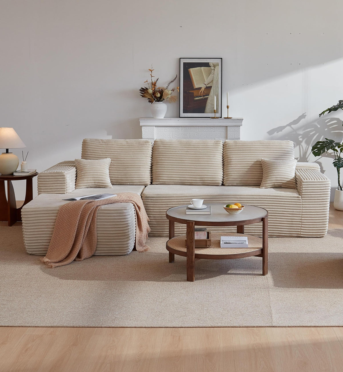 105" Cloud Sectional Couch with L Shape Chaise,Modular Sofa with Deep Seat, Upholstered Couches for Living Room Bedroom,No Assembly Required PN877