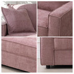 YUHUASHI Square Loveseat Sofa,Linen Fabric Upholstered Couch，Pink
