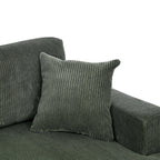Versatile 3-Piece Corduroy Double-Chaise Sectional for Apartments, Includes Ottoman and Armrests