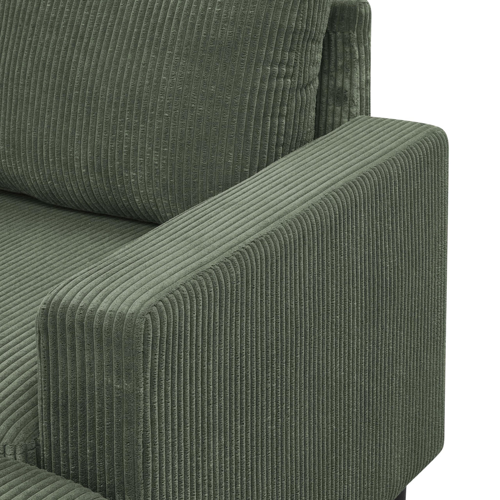 Tidyard Cordory Upholstered Modular Sectional Sofa with 2 Ottomans, Durable Corduroy Fabric, Modern Design with Tall Legs, Easy Assembly, No Tools Required