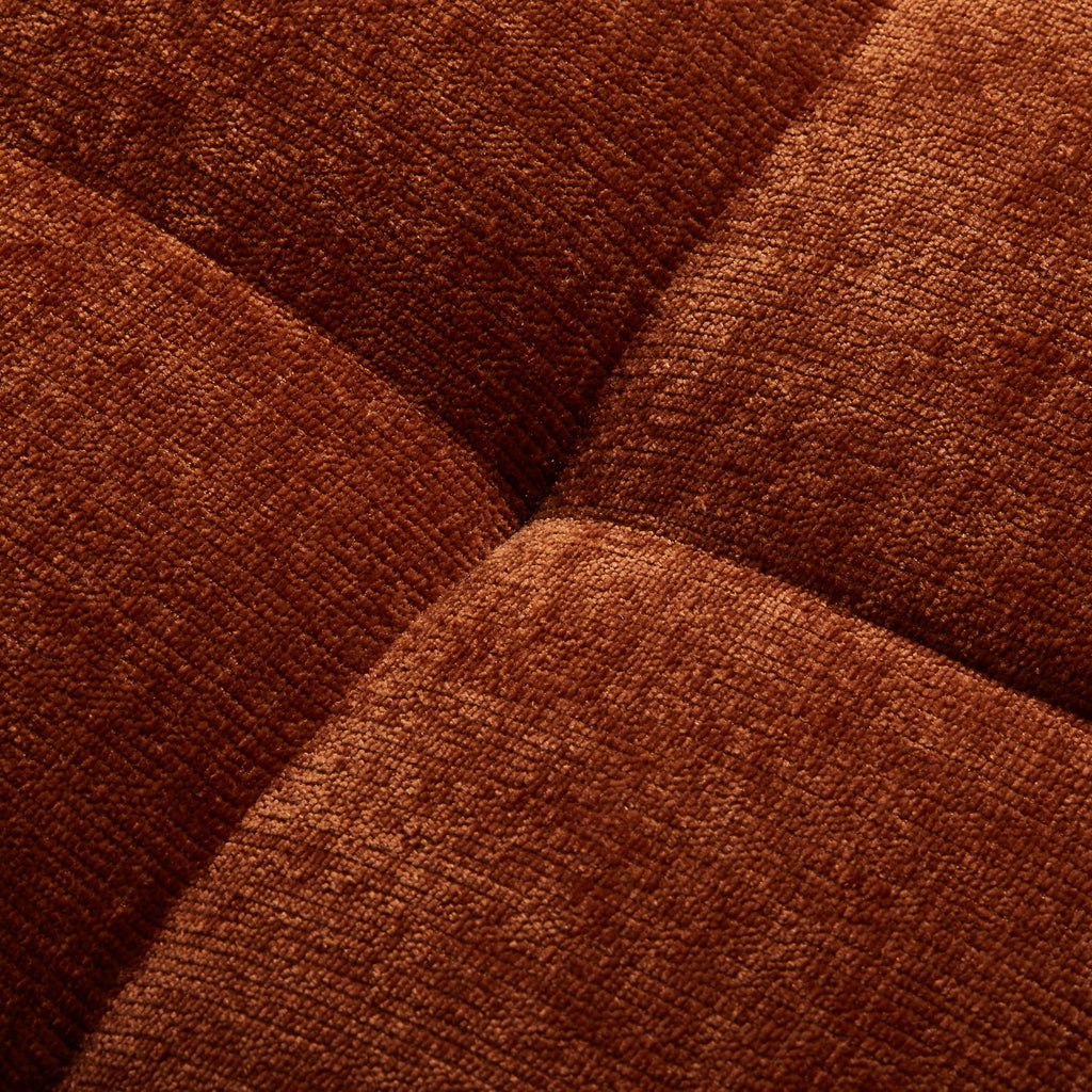 119'' Sectional Sofa, Curved L-Style Right-Hand Facing Couch with Fully Upholstered Arms, Tufted Design, Modern Minimalist Look, Dark Orange