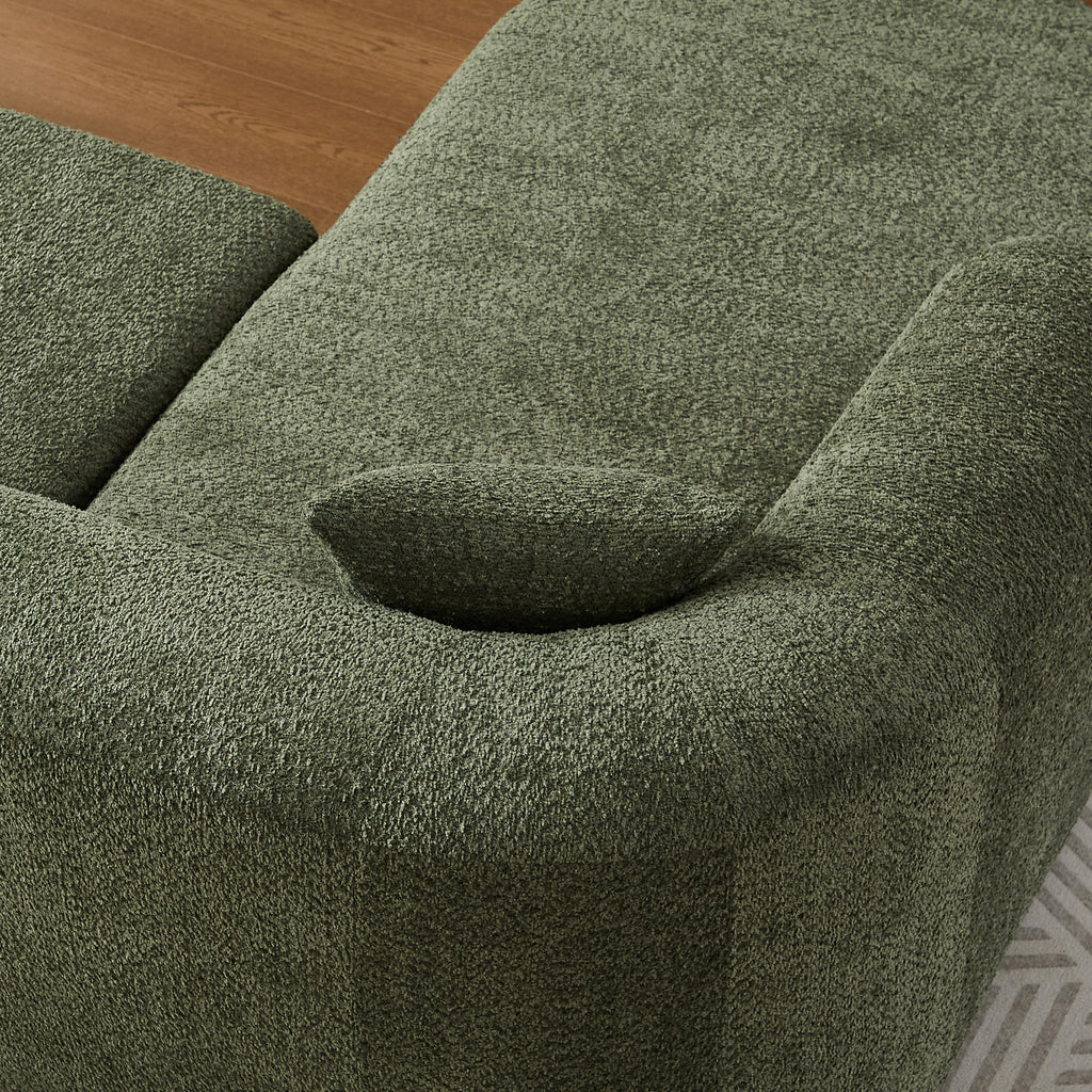 109.4" Oversized Boneless Sectional Couch with L-Shaped Chaise,Green Left