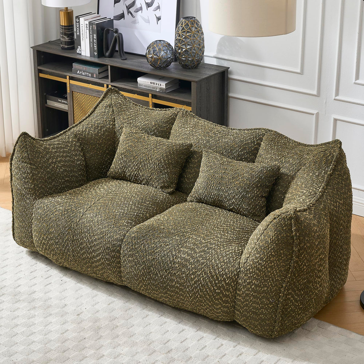 Tidyard Soft Bean Bag Chair for Adults, Large Square Recliner Sofa with High Resilience Foam, Comfortable Lounge Chair for Living Room, Bedroom, Gaming, Reading, TV Watching